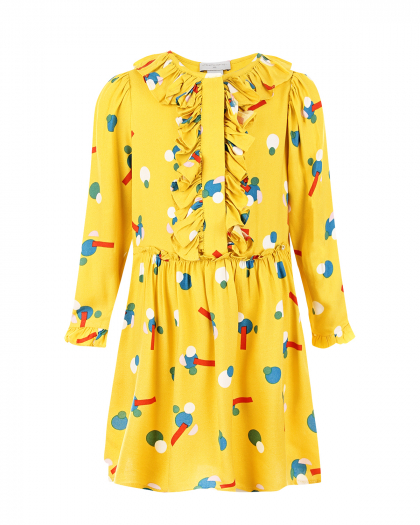 Желтое платье из вискозы Stella McCartney | Фото 1