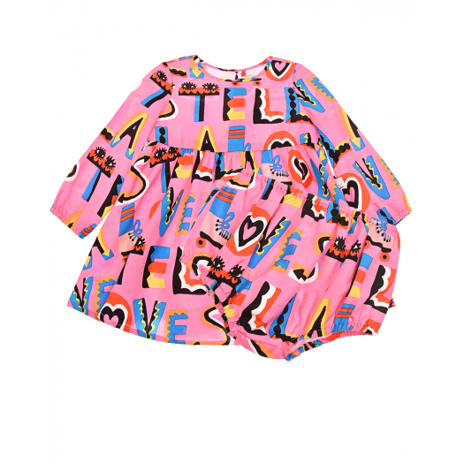 Розовое платье с логотипом Stella McCartney | Фото 1