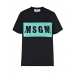 Черная футболка с прямоугольным принтом MSGM | Фото 1