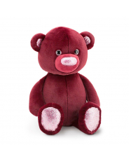 Мягкая игрушка Пушистик Медвежонок бордовый, 35 см