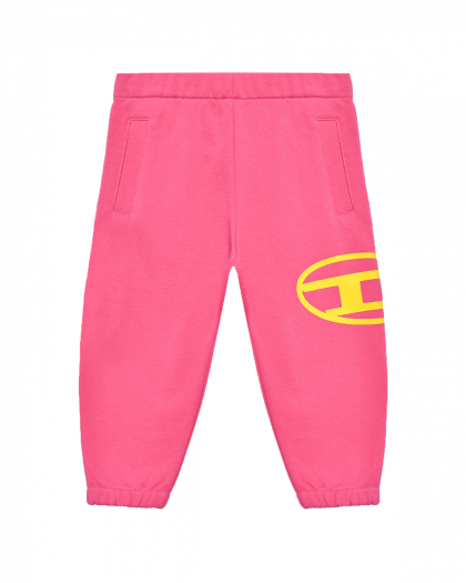 Спортивные брюки с поясом на резинке, розовые Diesel | Фото 1
