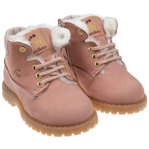 Розовые ботинки с меховой подкладкой Walkey | Фото 1