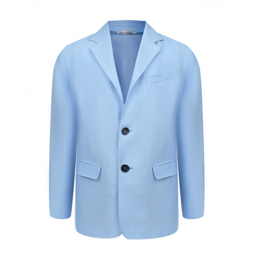 Льняной пиджак голубого цвета Dolce&Gabbana | Фото 1