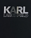 Черная толстовка в логотипом в полоску Karl Lagerfeld kids | Фото 3