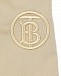 Бежевые брюки с вышитым лого Burberry | Фото 3