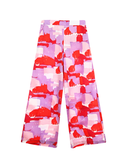 Розовые брюки с абстрактным принтом Stella McCartney | Фото 1