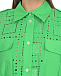 Зеленая укороченная рубашка с перфорацией MSGM | Фото 6