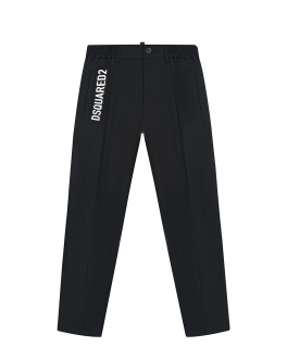 Черные брюки с поясом на резинке Dsquared2 Черный, арт. DQ1185 D0A1P DQ900 | Фото 1