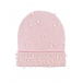 Розовая шапка с жемчужными бусинами Regina | Фото 1