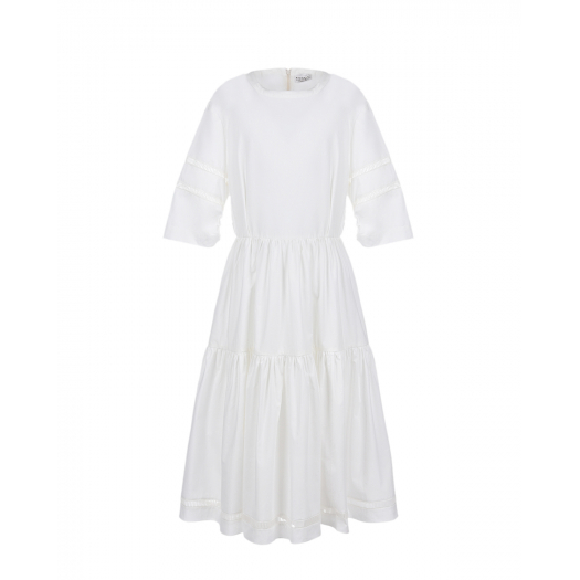 Белое приталенное платье Brunello Cucinelli | Фото 1