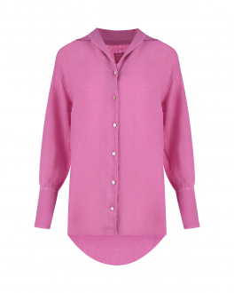 Удлиненная розовая рубашка 120% Lino Розовый, арт. V0W19LU000B317000 V080 | Фото 1