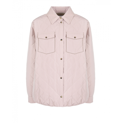 Розовая стеганая куртка-рубашка Brunello Cucinelli | Фото 1