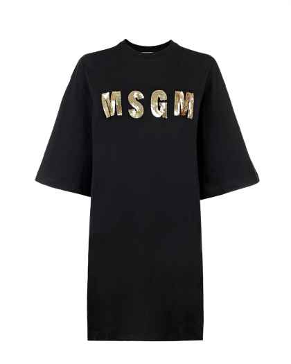 Туника с логотипом из пайеток MSGM | Фото 1