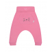 Розовые спортивные брюки с вышивкой Sanetta Kidswear | Фото 1