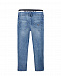 Голубые джинсы slim fit с двойным поясом Emporio Armani | Фото 2