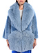 Голубое укороченное пальто из меха Blancha | Фото 8