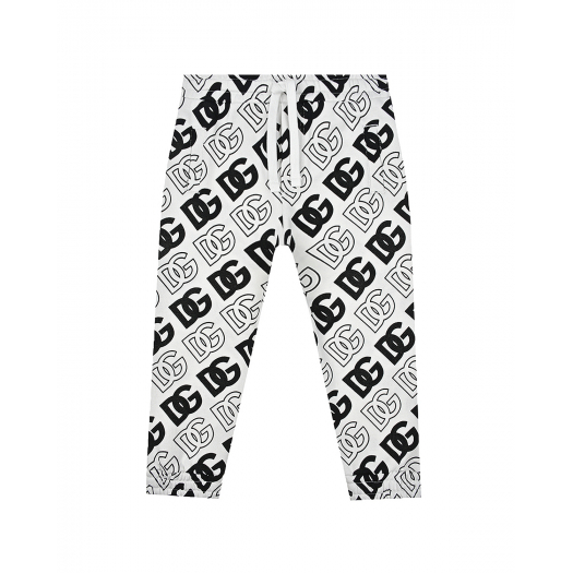 Белые спортивные брюки со сплошным лого Dolce&Gabbana | Фото 1