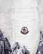 Белый пуховик с принтом &quot;горы&quot; Moncler | Фото 6