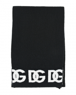 Черный шарф с белым лого, 135x20 см Dolce&Gabbana Черный, арт. LBKAA8 JBVU2 N0000 | Фото 2