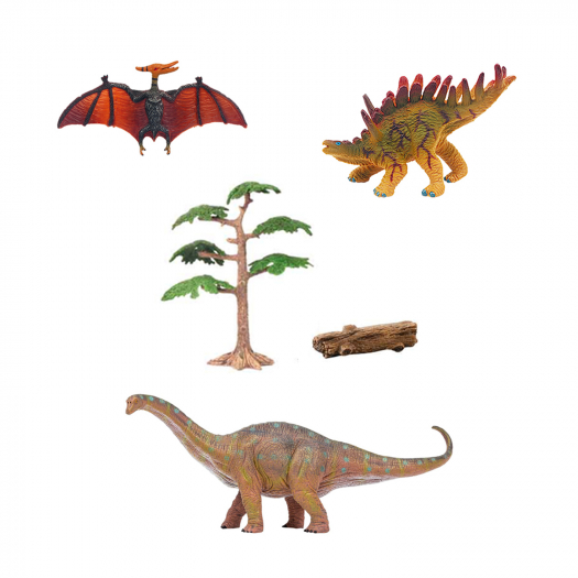 Динозавры и драконы для детей серии &quot;Мир динозавров&quot;: кентрозавр, птеродактиль, брахиозавр (набор фигурок из 5 предметов) Masai Mara | Фото 1