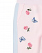 Розовые спортивные брюки с голубыми лампасами Monnalisa | Фото 3