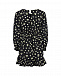 Черное платье с принтом &quot;ромашки&quot; Monnalisa | Фото 2