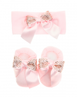 Подарочный набор: повязка и пинетки, розовый La Perla Розовый, арт. 48622 YE0 ROSA BABY | Фото 1