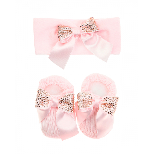 Подарочный набор: повязка и пинетки, розовый La Perla | Фото 1