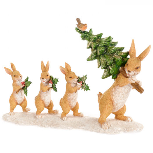 Декор Рождественские кролики с елкой, 30 см Goodwill | Фото 1