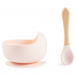 Набор посуды для детей: миска на присоске и ложка light pink Happy Baby | Фото 1