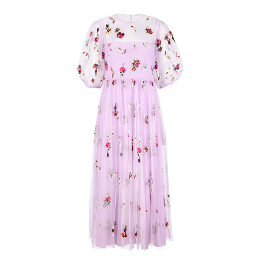 Розовое платье с цветочной вышивкой  | Фото 1