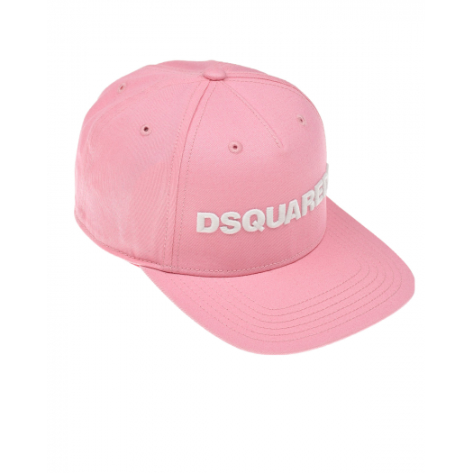 Розовая бейсболка с белым логотипом Dsquared2 | Фото 1