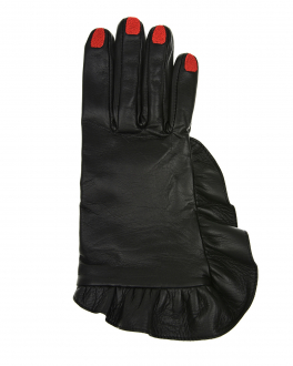Черные перчатки с рюшами Vivetta Черный, арт. V2S6811 6966 9000 | Фото 2