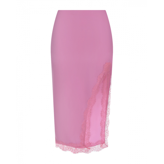 Розовая юбка с кружевным кантом Mo5ch1no Jeans | Фото 1