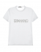 Белая футболка с логотипом из страз Ermanno Scervino | Фото 1