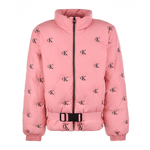 Укороченная розовая куртка Calvin Klein | Фото 1