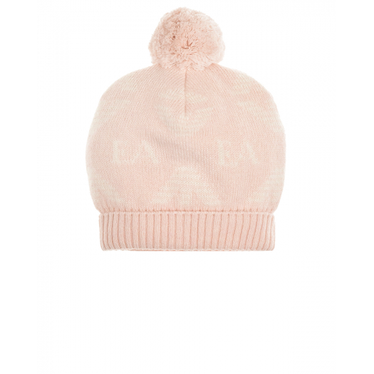 Розовая шапка с помпоном Emporio Armani | Фото 1
