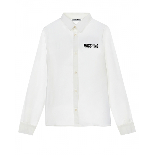 Белая рубашка с логотипом Moschino | Фото 1