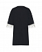 Черное платье-футболка со стразами на рукавах MSGM | Фото 5