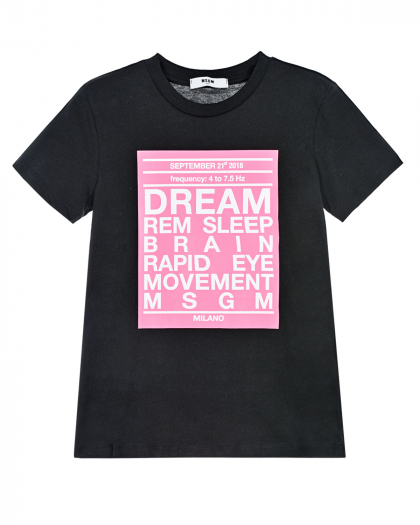 Черная футболка с принтом &quot;dream&quot; MSGM | Фото 1