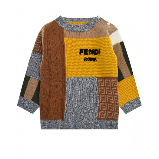 Джемпер в стиле пэчворк Fendi | Фото 1