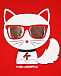 Красная футболка с принтом &quot;кошка&quot; Karl Lagerfeld kids | Фото 3