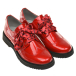 Красные лакированные ботинки с шелковой лентой  | Фото 1