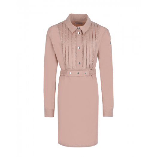 Розовое платье с поясом на кнопках Moncler | Фото 1