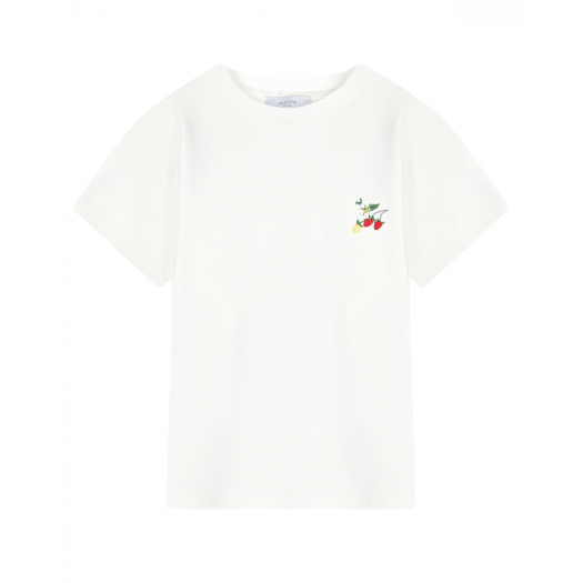 Белая футболка с вышивкой &quot;ягоды&quot; Paade Mode | Фото 1
