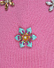 Розовая шапка с цветочками из декоративных камней Regina | Фото 3