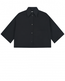 Укороченная рубашка с контрастным лого MM6 Maison Margiela Черный, арт. M60297 MM014 M6900 | Фото 1