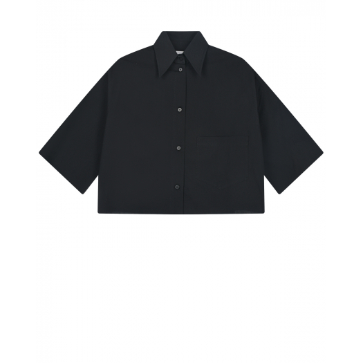 Укороченная рубашка с контрастным лого MM6 Maison Margiela | Фото 1