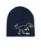 Темно-синяя шапка с принтом &quot;динозавр&quot; Il Trenino | Фото 1