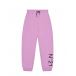 Розовые спортивные брюки с черным лого No. 21 | Фото 1